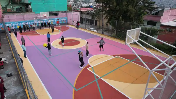The municipal government says it's part of a program to reclaim 500 public spaces and transform them into sports and community areas.